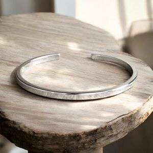Shiny 925 Sterling Silver Square Open Cuff Bangle Bracelet Handmade -3mm Wide